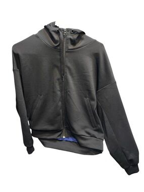 Lou & Grey Black Full-Zip Hoodie Sweater
